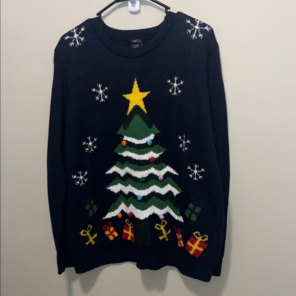 Rue21 Navy Christmas Tree Sweater